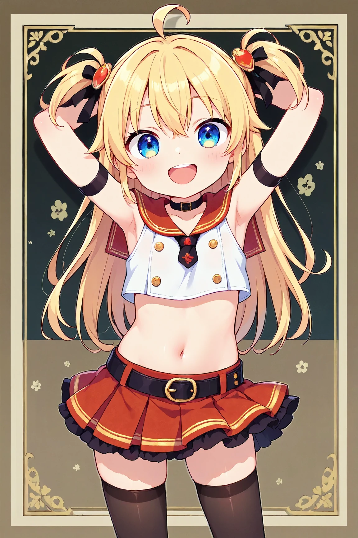 (red ribbon on hairband:1.2),NSFW, 1 girl, Blonde HAIR,(masutepiece), Best Quality, High resolution, Highly detailed, Detailed background, Perfect Lighting, Indoor, 1girl in, , Looking at Viewer, , Maid Uniform, Adorable smile, Wearing a pink school bag backpack, (Randoseru Backpack:1.0)