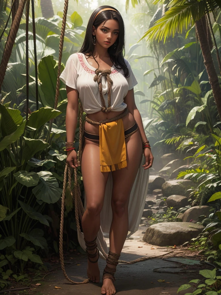 there is a woman in a cowboy outfit posing for a picture, cowgirl, nicki minaj curvy, western cowgirl, gorgeous jungle ranger, female cowgirl, epic 3 d oshun, cow-girl, 🐎🍑, absolutely outstanding image, stunning african princess, gorgeous figure, african queen, nicki minaj, 4 k post, 4k post, african, scale model photography