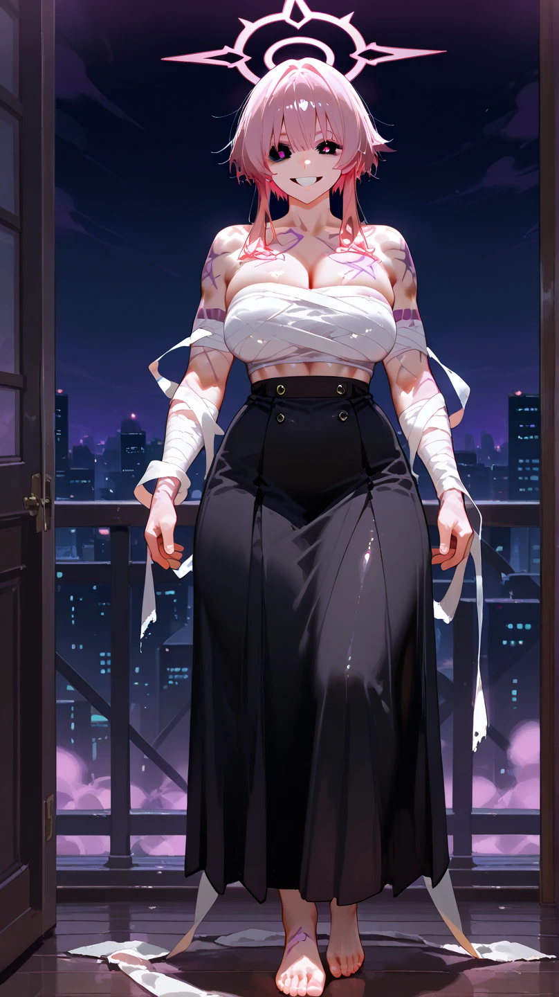 Sexy giantess woman with very hot dress, red hair, and blue eyes walks with her long hot legs, destroying the whole city in her way. She is looking down at the little humans who are at the height of her heels with a face of contempt towards them. Giantess, Goddess, sexy legs, heels, hot, curvaceous body, mommy issues, small town, small people, tiny people, macrophilia, perspective from below, high quality, almost naked, mature woman
