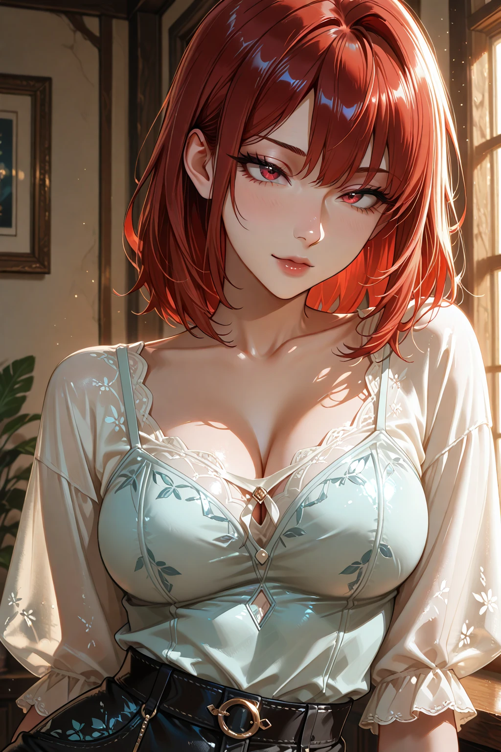 (masterpiece, sidelighting, ultra-detailed, finely detailed beautiful eyes: 1.2), 1girl, orange hair Short Haircut and  her friend upper body, Masterpiece, best quality