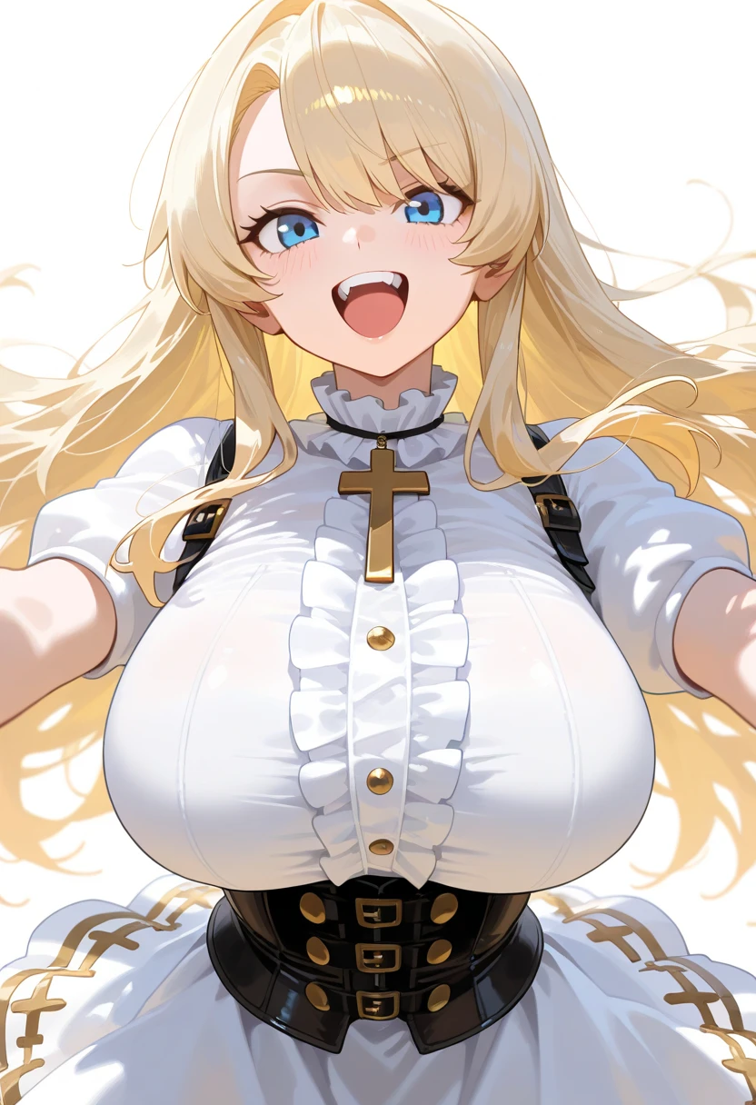 ultra high res, intricate, hyperdetailed, 4k, beautiful, (masterpiece:1.2), (best quality:1.2),
1girl, (large breasts:0.5), (glowtits:1.1), blonde hair, long hair, suspenders, (veiny breasts:1.5), flashlight,