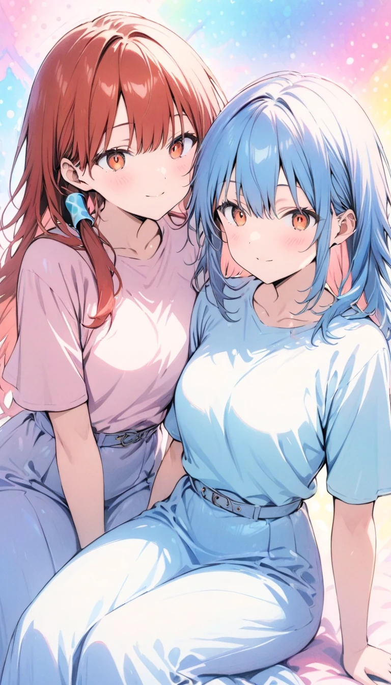 two girls on their knees looking up with no clothes on ready to be fucked