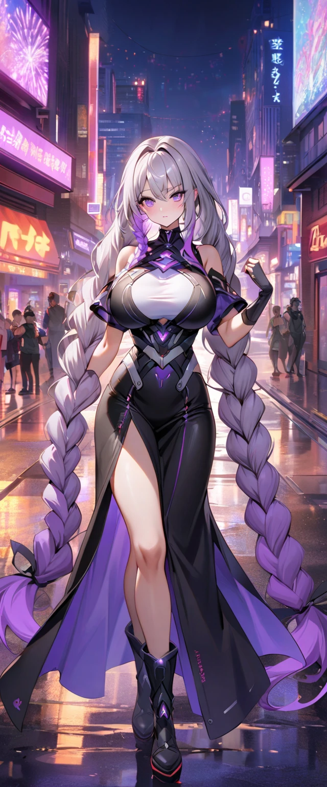(( Yukata with slits )), 1 girl, (Character: full body), Outdoor, Moonlit night, ( Emphasis on body lines ), ( Emphasize the chest ), Body/, (Perfect hands), (Perfect ???????), (Perfect body structure), ((2 arms), ((2 legs)). Quality/, Masterpiece, Best quality, High resolution, Ultra high resolution, Perfect pixels, 4k, Super detailed. Saturation/, Studio lighting, Sharp focus, Bright colors, Portrait, Warm colors, Soft lighting.