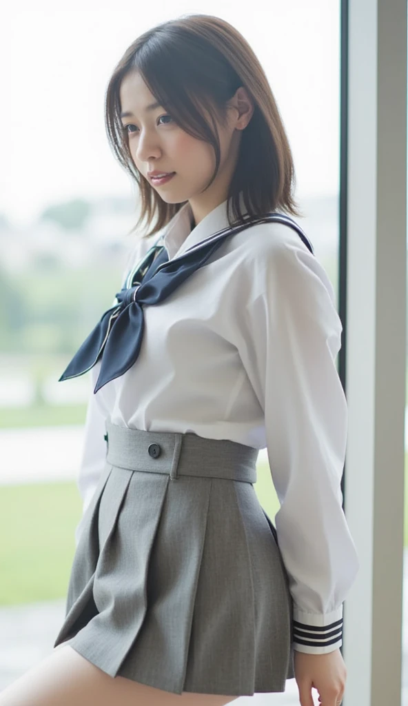 (photo practical:1.4), (hyper practical:1.4), (practical:1.3), (Smoother lighting:1.05), (Improving the quality of cinema lighting:0.9)、Natural light、Professional photos, practical portrait,(Japanese beautiful girl、18-year-old high school student),, Beautiful face and eyes, Very cute face, smile, vitality, vitality, (A sexy uniform with a wide open chest:1.2、The chest is open wide and her breasts are exposed、Her clothes are open and her naked body is visible、Showing her boobs、very beautiful small breasts、Beautiful cherry-colored areola、Erect nipples、Small butt、Shaved),The hem is short and the lower half of the body is visible、No underwear、 (Chest Schoolgirl:1.4), (district), Portrait of sexy girl, (View from below:1.2)、School classroom、During class、No underwear、No underwear、No bra、topless、Upper body naked