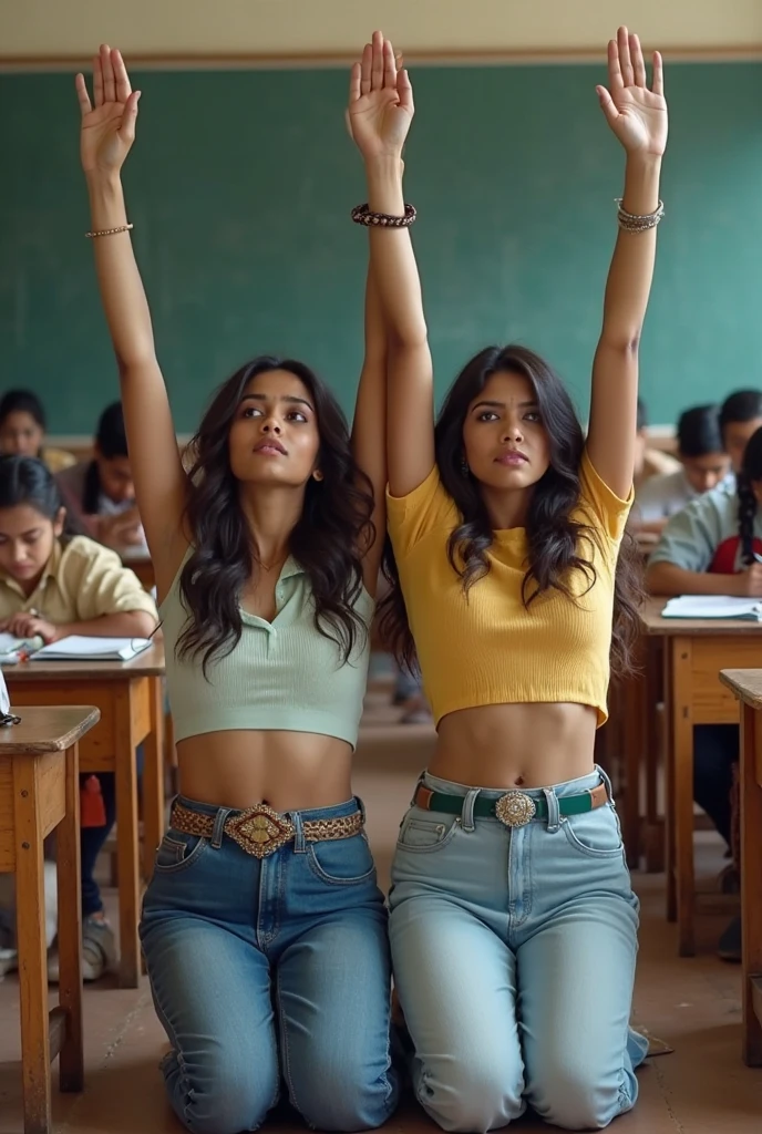 Dos amigos saludandose en la escuela