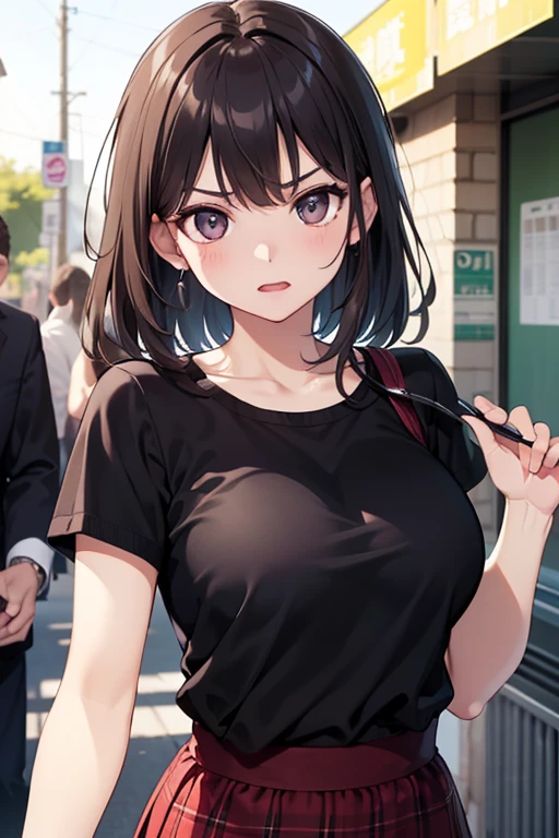 Loli anime girl wearing pink wet clothes, Realistic shadows, Delicate skin, are small, black hair, Headbands, Very detailed, 8K high-detail face, perfect face shape, perfect lips, perfect nose, Correct beautiful eyes, watch audience, masterpiece, best quality, single girl, Not wearing, No, alone