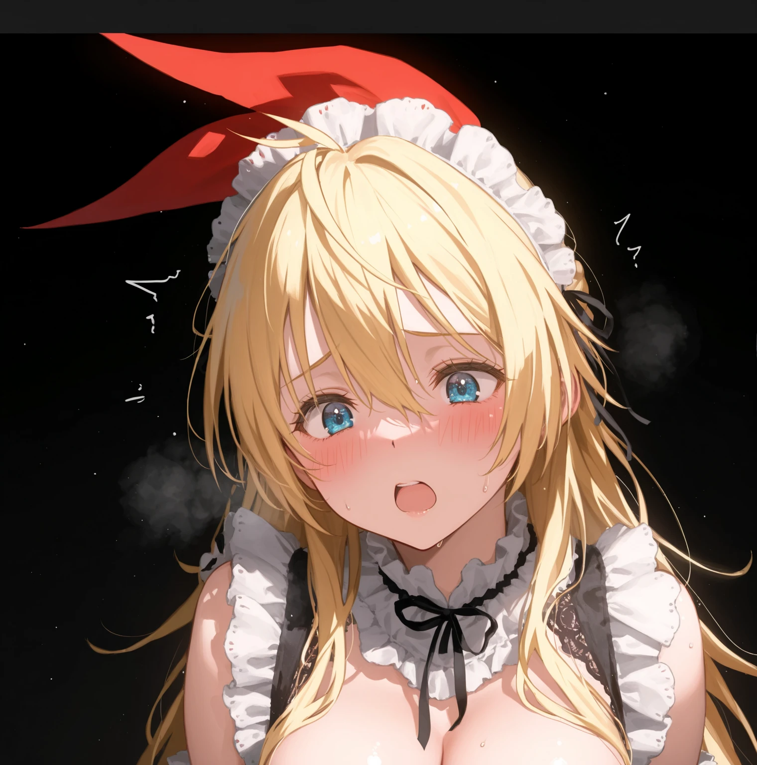 NSFW, ((Cum Drip)),(completely nude),(Crying),(masterpiece, best quality:1.2), 1girls, solo, upper body, (portrait:1.2), blonde_hair, long_hair, blue_eyes, hairband, mini_crown, hair_bow, bangs, black_hairband, small_breasts, white_bow, very_long_hair, fang, flat_chest, v-shaped_eyebrows, full_body, ribbon, illustration, 8k, hd