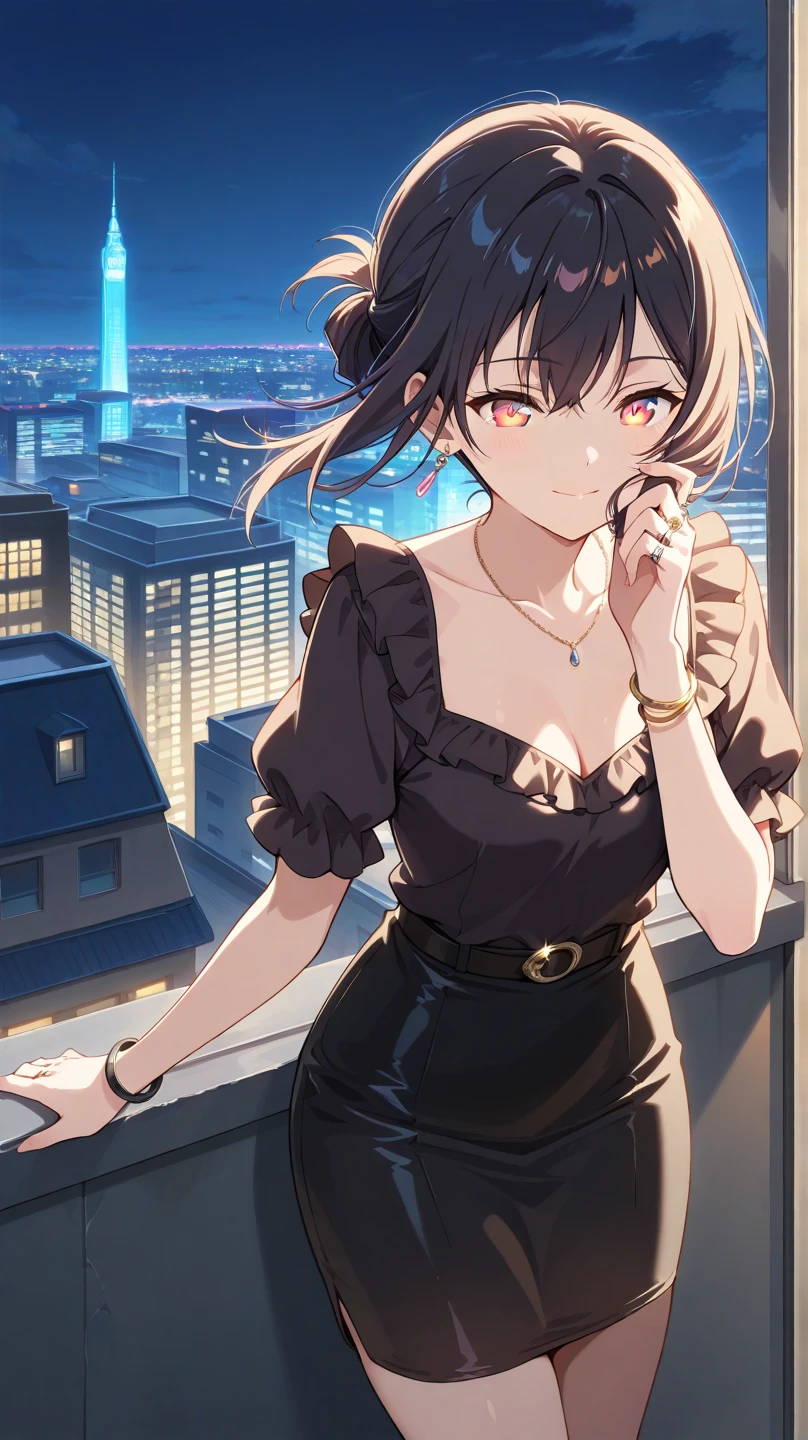 (highest quality, 8K, masterpiece: 1.3), clear focus: 1.2, beauty: 1.4, abs: 1.1, brown hair, aqua dress: 1.4, outdoor at night: 1.1, cityscape, Beautiful face and eyes, double eyelid. Add realistic lighting, Be careful when adjusting the proportions.