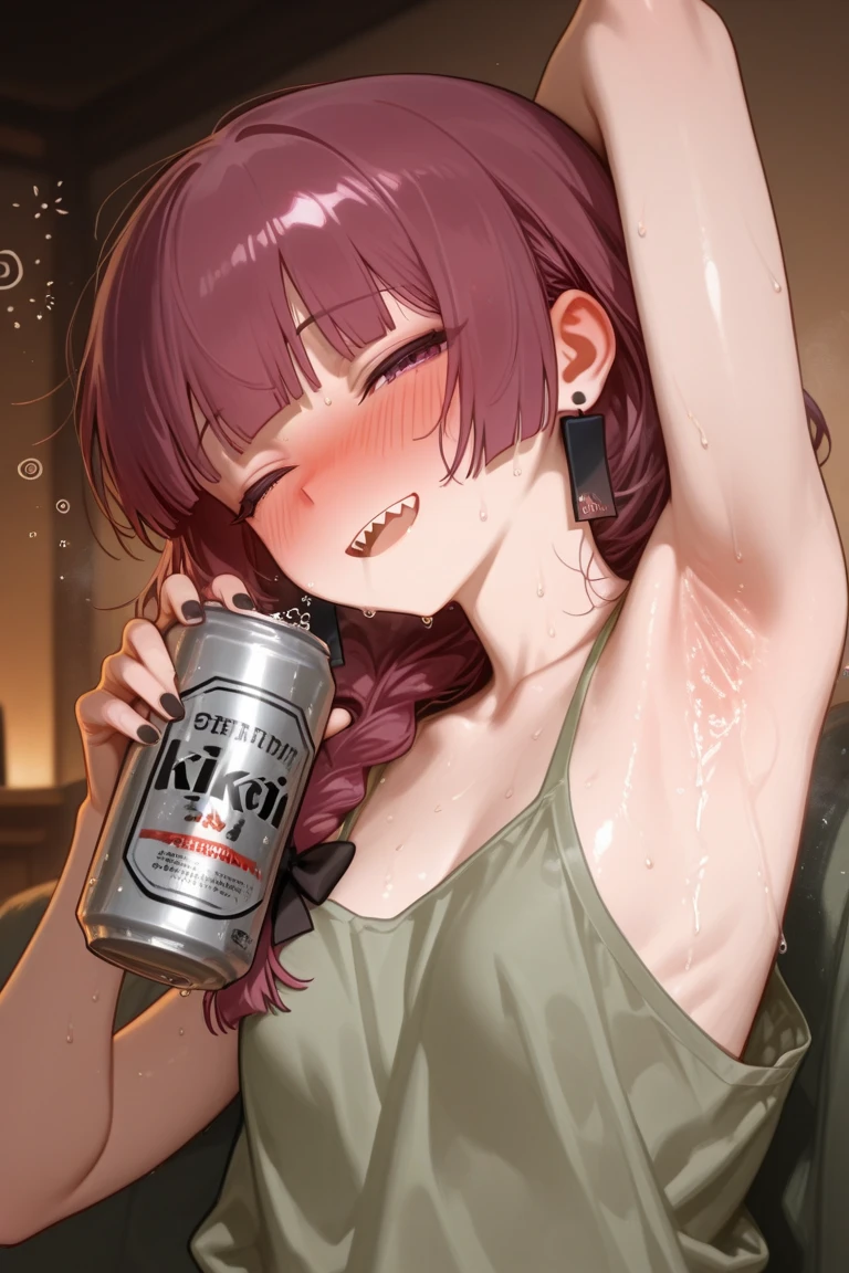 score_9, score_8_up, score_7_up, score_6_up,floox style,surtr, arknights, red hair,big breasts,,collarbone, jacket,purple jacket, purple track suit, sportswear, standing, steam, steaming body, sweat,, track jacket, track pants, track suit, outdoors, pours water on face, water bottle, solo, purple eyes, facial, head up, spilling,
