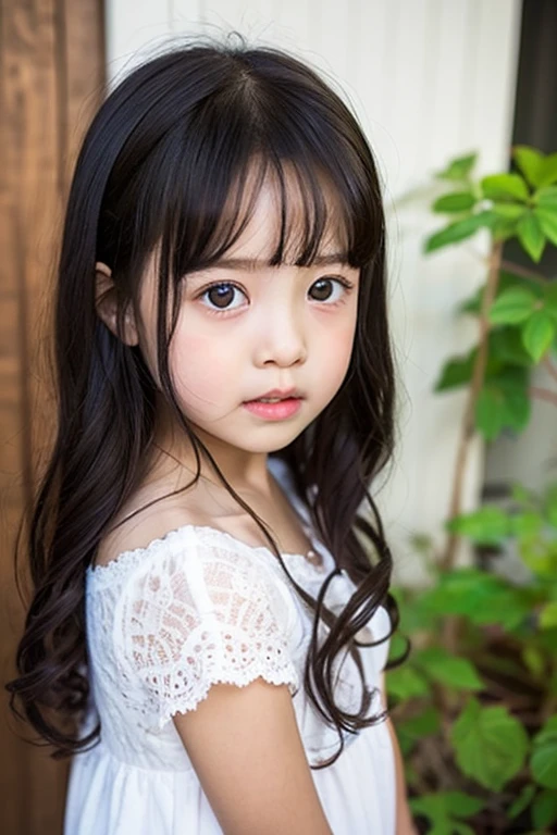 Children 10 years old、1 Beautiful girl、So cute、White T-shirt