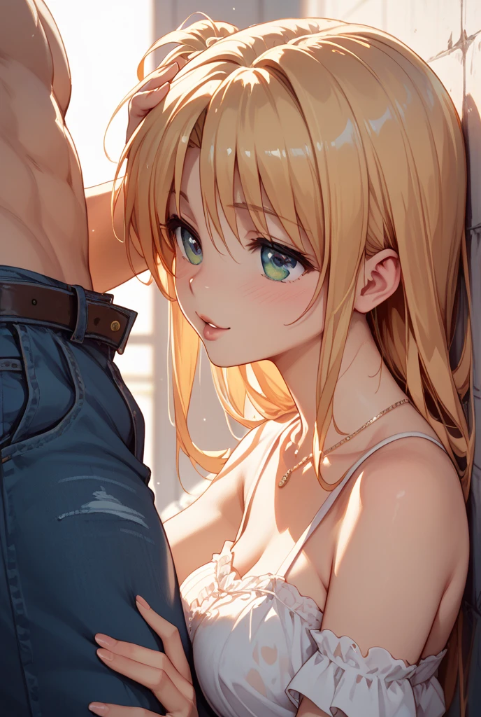Ahegao, in underwear, panties, brassiere, wet, breasts visible