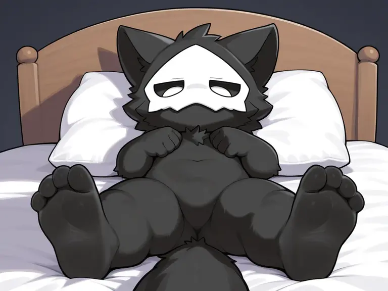 by chano, by cheesefries, by sanu, puro, (pov, human penetrating, first person view), anthro, male, slime boy, goo creature, black body, black fur, monotone fur, monotone body, white mask, black sclera, white eyes, black slime, glistening body, wolf ears, wolf tail, (huge fluffy tail), snout, thin, girly, femboy, bottom heavy, wide hips, thick thighs, (nude), fluffy fur, fluffy tail, fluffy, looking at viewer, lying on back, bed, lying on bed, soft lighting, vignette, romantic ambiance, balls, penis, (anal penetration, missionary position, male/male), spread legs, legs up, cumming together, cum in ass, cumshot, cum on body, ((<3:1.2)), breath cloud, tongue out, panting