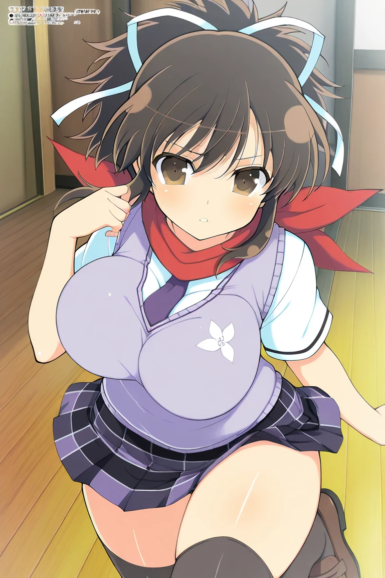 masterpiece, best quality, beautiful art, high resolution, well formed hands, body and fingers, 1 woman, solo, Sayuki Tokihara, big breasted, cleavage, full body, gorgeous legs and thighs, sexy sailor senshi uniform, sailor collar, long elbow gloves, skirt lifted by the wind, white leotard peeking, she is doing exercise, warming up, stretching her body, bouncing breasts, sexy and erotic training, working out, sweating, smiling joyfully and brightly, training montage session, beach environment 