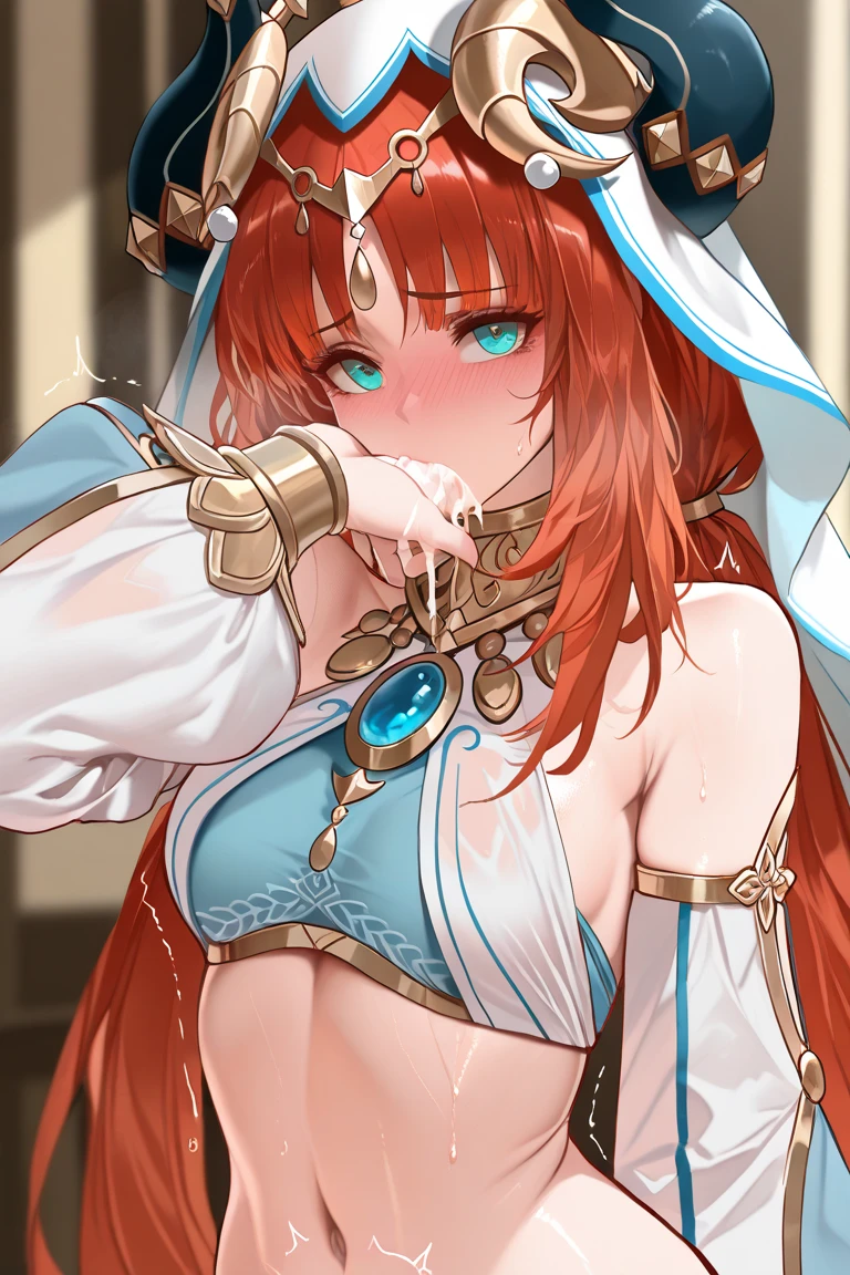 "tmasterpiece，Close-up shot，sportrait，Best Picture Quality，solo person，Off-the-shoulder clothing，Large breasts，cleavage，the original god，Nilu