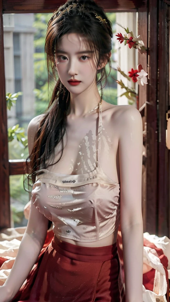 Bath、Bathing foam、nedium breasts，20yo woman， （tmasterpiece： 1.4）， （8K， realisticlying， RAW photogr， best qualtiy： 1.4）， The nipple areola is clearly shaped，