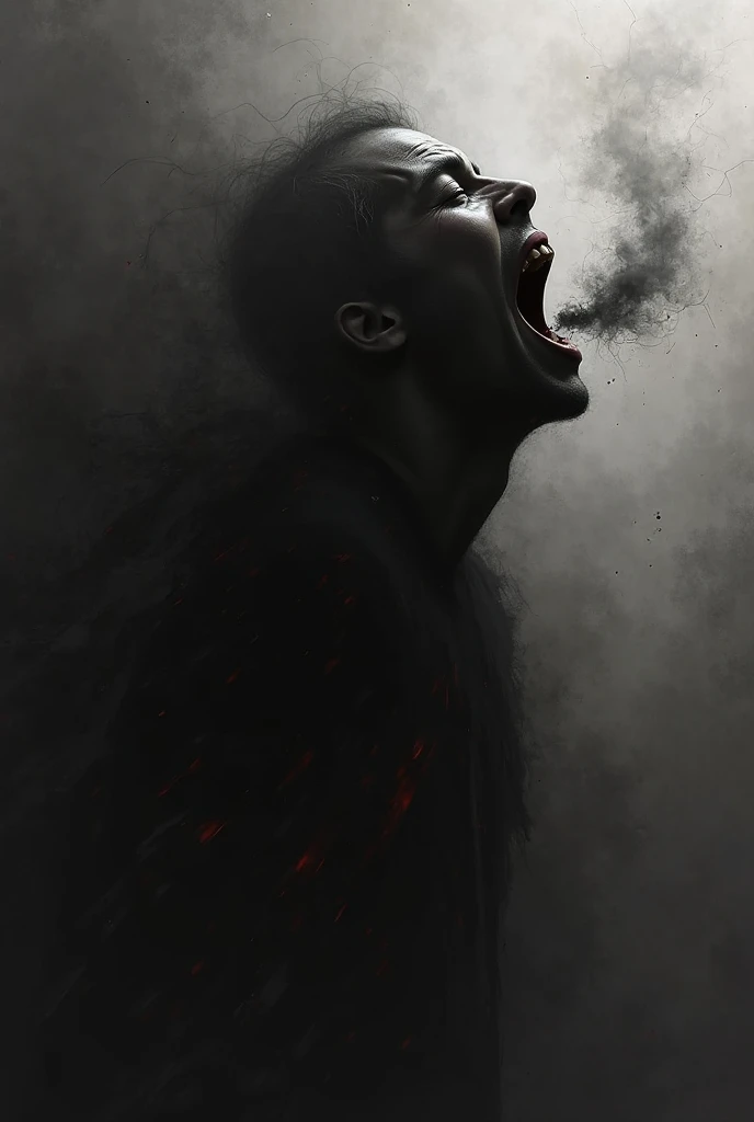 "Frenzy" dark anime text cut out