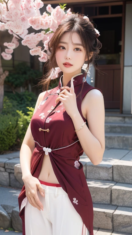 Best quality,masterpiece,ultra high res,(photorealistic:1.2),1girl,low key,slim body,undone hair,dynamic pose,face closeup,medium breasts,<lora:nikita_hsu:0.9>,brown hair,china_dress,cheongsam,