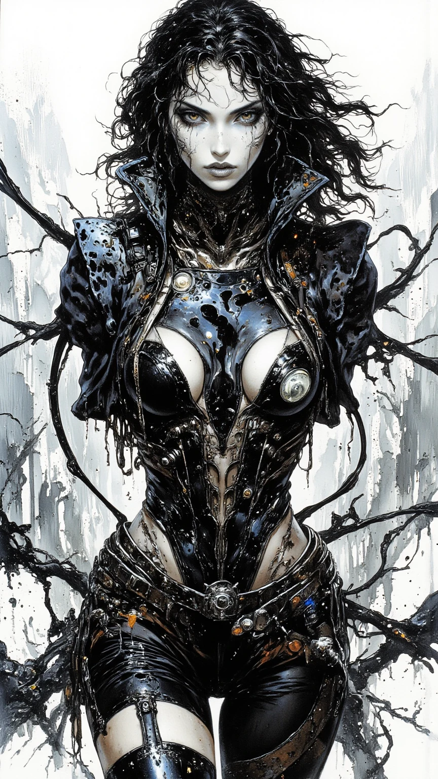 (beautiful girl:1.25), (megan fox:1.25), (young bodybuilder girl wearing cybernetic muscle suit:1.25), (medusa head with tentacles:1.25), carnage muscular physique, seductive face, mouth wide open carnage style, long red hair, perfect muscular body, super skinny legs, sissy, femboy, (carnage style physique), (large fake breasts:1.45)