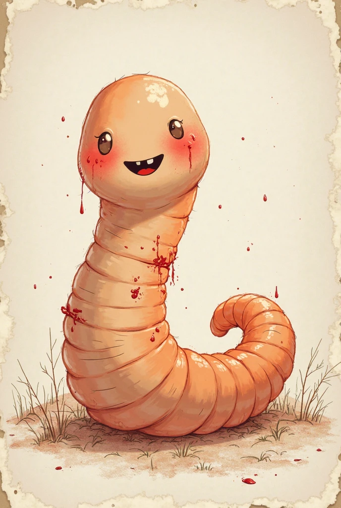 Worm, happy comics, perfect quality, clear focus (mess-house: 0.8), (masterpiece: 1.2) (Realistic: 1.2) (Bokeh) (Best quality) (Detailed skin: 1.3) (Intricate details) (8K) (Detail eyes) (Sharp focus), (Happy) 1.4) (detail mouth) Nature scenery (Best quality)