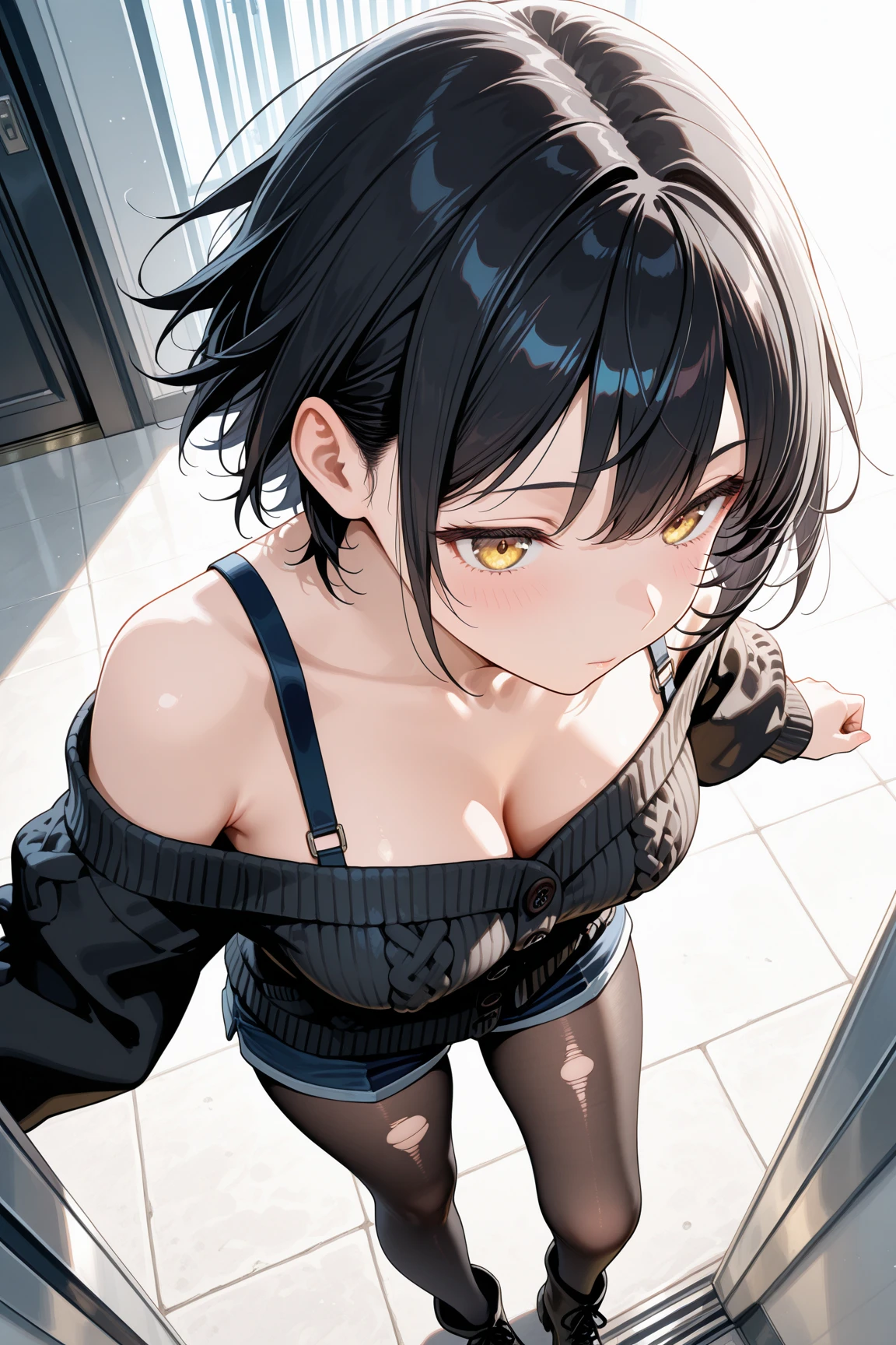 (High quality, Ultra detailed, best quality, insanely detailed, beautiful, masterpiece,4k,stylish:1.3),(Villainous Daughter,erotic gorgeous dress:1.3),(messy hair),A mocking laugh,(1girl,Super cute face,slender,(flat chest),erect nipples under dress,skinny body),(Spread your legs and kneel down:1.2),(Skyscrapers at night,rain,Angle from directly below:1.3)