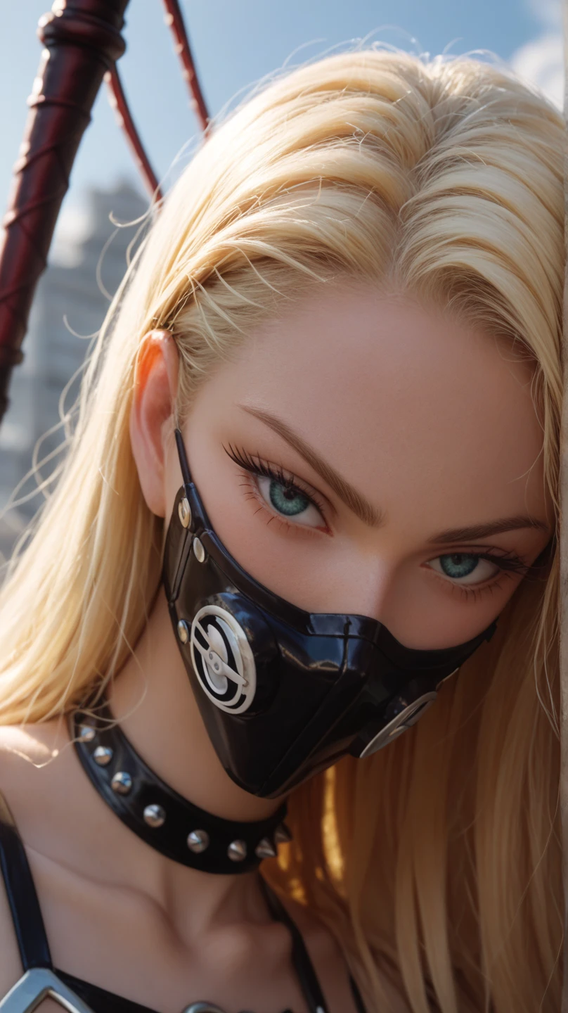 (masterpiece, best quality), 1girl, <lora:gagharness2:1> gag harness, muzzle, gagged