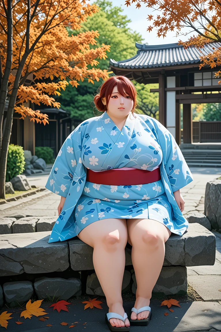 8K quality, ultra-high definition, realistic, a plump, beautiful Japanese mature woman with a double chin, plump and obese, with big breasts, saggy breasts, a fatty belly, a big ass, a beautiful face, noticeable wrinkles, a loose body covered in excess fat, half-open lips, completely naked, seducing a young man with a lewd gaze, her brunette hair neatly braided and tied up, long eyelashes, deep wrinkles, eyes and mouth are depicted in detail, the looseness of the body, wrinkles and age-related decline are depicted in a super realistic manner, a dimly lit Japanese-style room in the style of an old farmhouse, backlit, dark shadows, she is squatting on the wooden floor with her legs spread wide open to pee, the camera captures the old woman urinating from a super low angle directly in front of her.