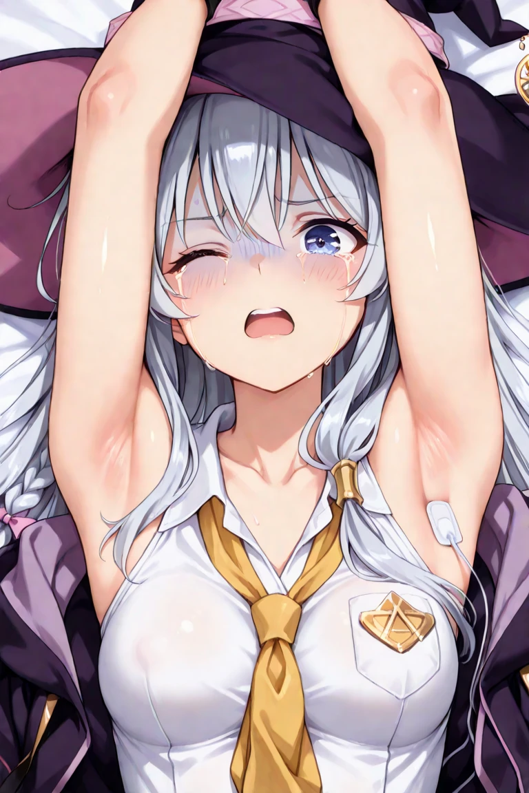 {artoria pendragon_fate ubw:1.15},(((white hair:1.5))), ((detail beautiful_eyes , :1.8)),,, ((Strong light )) , ((1 very tall girl:1.9)),, alone,, ((detail closed eyes, squinting,)) ,squinting,((open mouth :1.7)) ,hair between eyes,,, bare shoulders,, cleavage, thighhighs, ((( very long straight hair:1.5 ))),
break, ((topless:1.7)) , break , ((wet white lace panties:1.7)), beautiful light, , close up face:0.2, detail navel , detail thin thigs, , ((spread legs)), break, ((break ,sitting on gold liquid:1.8)),((Legs trembling)), trouble eyebrow, ,
nsfw,(ecstasy:1.8) ,(slut:1.6),(vulgarity:1.7),(fucked silly:1.8),(steam:1.5),(wet:1.5),(trembling:1.5),(((Twisting the body:1.7))) ,(drooling:0.2),(sweat:1.5),closed mouth:0.8, wince,(orgasm:1.7), trembling:1.8, beautiful upper body, Beautiful body, beautiful character design, perfect eyes, Perfect face, expressive eyes, Turning the face side to side,(church:1.5),in the center of the image, official art,High Definition CG Unity, Perfect lit, bright_front_face_lit, ,(Highest_quality:1.0),4k,Super detailed, photograph, 8K, nffsw, High resolution, absurd:1.2, kodak portrait 400, film grain, Lens flare, (lively_color:1.2) (beautiful, flat chest:1.8), (beautiful_face:1.3),(narrow_waist),((blush)), ((detail nipple)),,saber, dress,