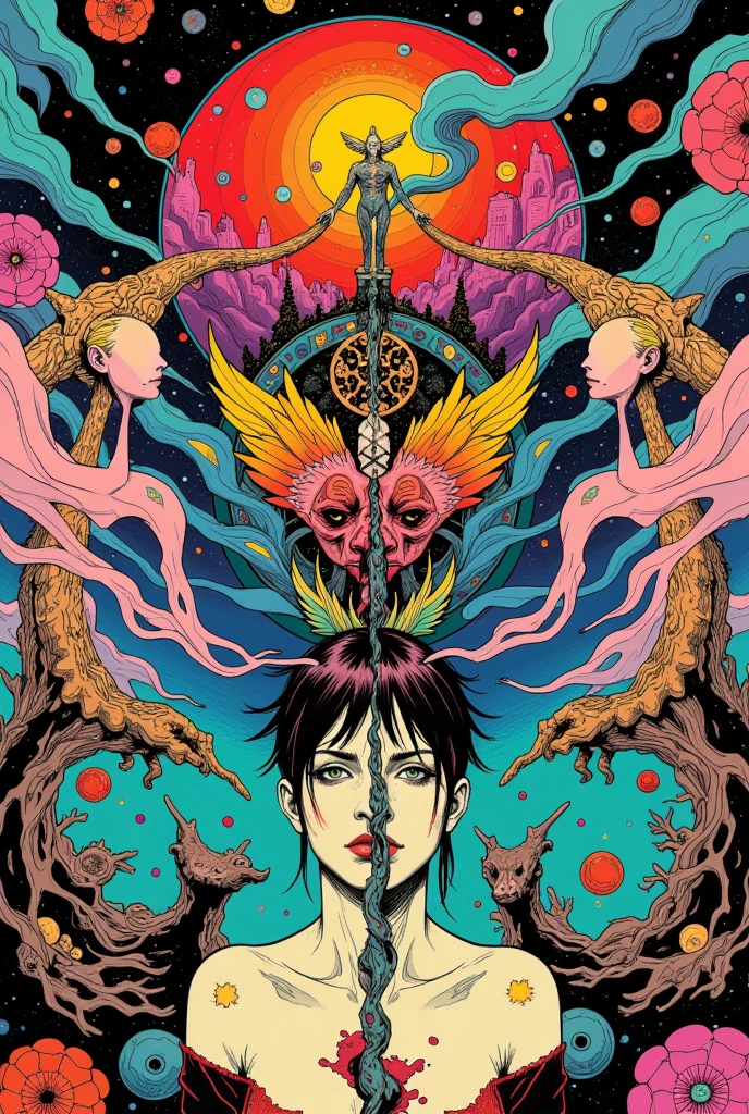 male model, horror-themed lovecraftian horror Junji Ito, Raw digital photo, Film Washi, "The Frost of (80s style:0.65) (hand drawn, anime:1.2) (girl:0.8) , analogue vhs distortion, intricately detailed linework, vibrant colors", Hisui Sugiura, Intricate and vivid depiction of Junji Ito's work in film form. The artist's signature style is evident throughout, from the detailed linework and vibrant colors to the subtle analogue VHS distortion. The image captures a man in his natural habitat, surrounded by intricate details that bring the scene to life. The overall effect is a stunning representation of Ito's unique vision. Hisui Sugiura Assistant has done an excellent job in capturing the essence of this iconic artist's work. The image is a true masterpiece. . eldritch, cosmic horror, unknown, mysterious, surreal, highly detailed . eerie, unsettling, dark, spooky, suspenseful, grim, highly detailed