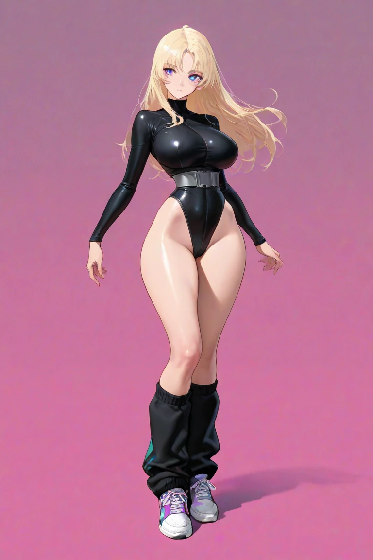 an extremely delicate finely and beautiful adult woman supermodel posing, detailed thin face, beautiful attractive handsome slender slim waist, medium round boobs, standing front photogenic portrait, wide shoulders,  looking at viewer, facing viewer, 1 girl,  ultra detailed high res photo realistic sharp focus, best quality, illumination shadow, masterpiece, detail detailed, shiny big beautiful puffy rendered blue eyes heavy makeup half-closed eyelines, detailed eyeshadow, cleavage, collarbone, natural breast, exotic oval pointed Pure Eros make up face, perfect curvy tall body biceps, disheveled brown dark blonde hair, cold attitude, bronze detailed pores real shiny oily skin texture, lip gloss, earring, plump toned legs, muscular arms, abs physique, long wavy blonde hair, black bikini, depth_of_field. Karate black belt, bare feet.