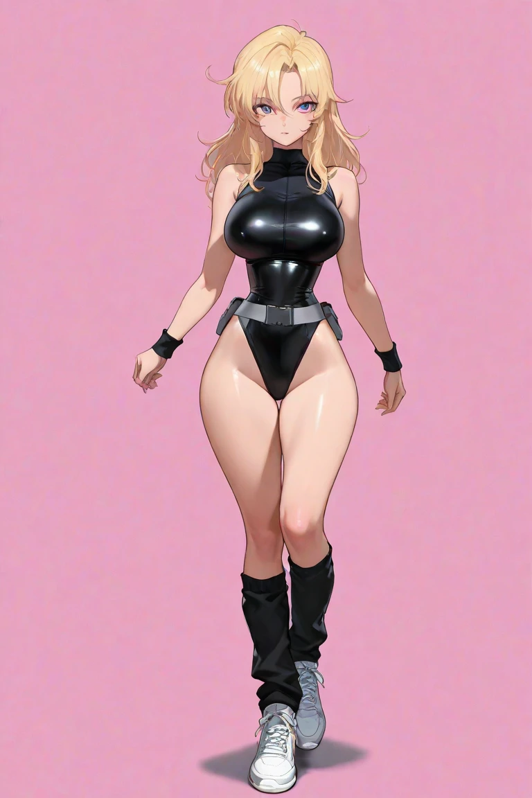 seductive anime girls, beautiful and seductive anime woman, Anime goddess,Beautiful anime,tmasterpiece， High- sharpness， high high quality， Detailed face， detailed body render， Dark lips， Unzip the one-piece leather jacket， exhibitionism，No bras， breasts out，， standing on your feet， Be red in the face，Full body photo，Orgasmic face，Eyes rolled up，Mouth open，The tongue is pulled out，Full Body Sweat