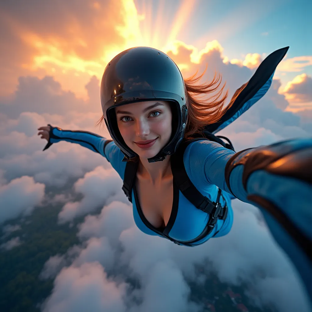 فتاة صغيرة تطير بالجناح