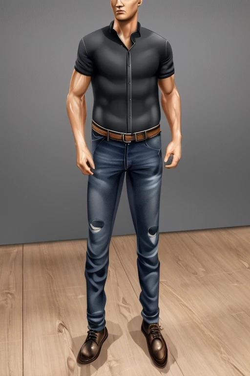 Best quality, masterpiece, muscular male vampire, extremely pale skin, red eyes, tight leather jacket and denim jeans, visible penis outline, walking down dark alleyway, at night, cobblestones, gay, homoerotic, fill frame, full body, best view, perfect fingers, no watermark, no logo, no signature