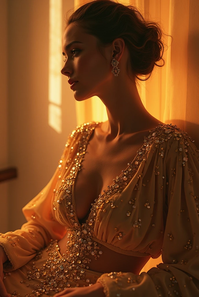 The sexiest beautiful beauty in the world, nakeness, Soaked all over, Cinematic texture, Best quality, Movie poster, Soft lighting, Warm colors,