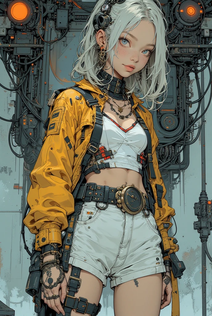  Anime Characters Drawn on Randomly Colored Backgrounds ,  blonde twin tail ,teeth,八重teeth,  steel ball run  ,   anime cover  ,   Beautifully Detailed Animated Art ,   anime atmosphere  ,   Detailed Anime Artwork  ,   ultra-detailed illustration  ,   Guilty Gear Art Style  ,   decorative style illustration   ,   Anime Style Fujifilm   , close-up!!!!!!, 90s anime style, 90s anime style,  animated poster,   Trendy Anime Art Inspired by Yumihiko Amano 