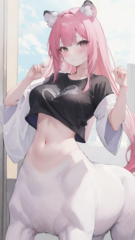 {best quality}, {{masterpiece}}, {high resolution},Enlightenment, The original, Extremely detailed wallpapers are extremely delicate and beautiful}, {paintinovie lighting,dramatic angle,Deep dark background,Sexual innuendo,1 girl,clothing,,,ahegao,,navel,huge, clothing被人手撕破了,ahegao,,Squat down,Covered in ,Mini lingerie T-shirt