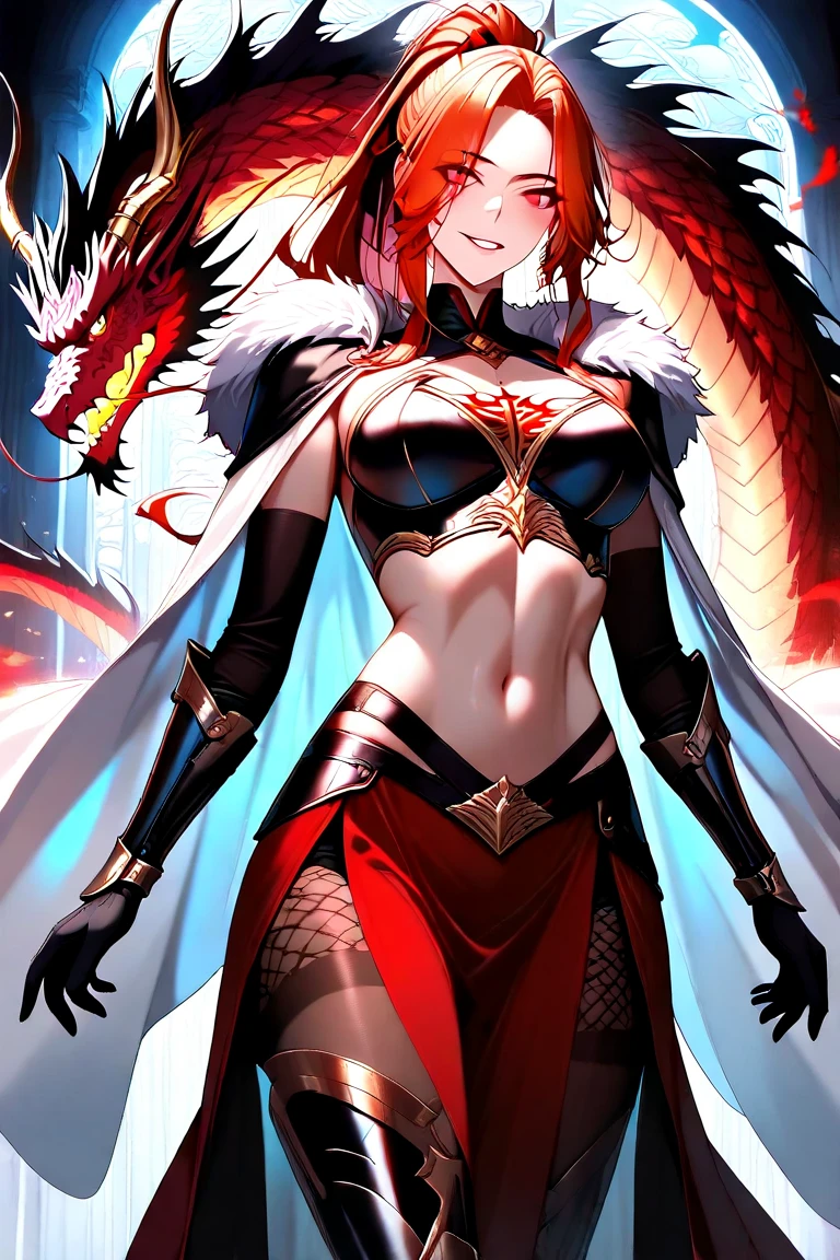 majestic female character with fiery plumage and dragon-like scales, beautiful, capable of breathing flames with graceful agility, embodying the eternal cycle of destruction and rebirth.