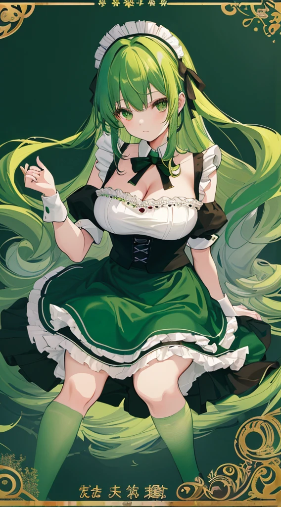 anime girl with green hair and a green hat holding a glass, best anime 4k konachan wallpaper, trending on artstation pixiv, android heroine, green aura, glowing green, zerochan art, anime goddess, 🍸🍋, anime style 4 k, guweiz on pixiv artstation, extremely detailed artgerm, official artwork