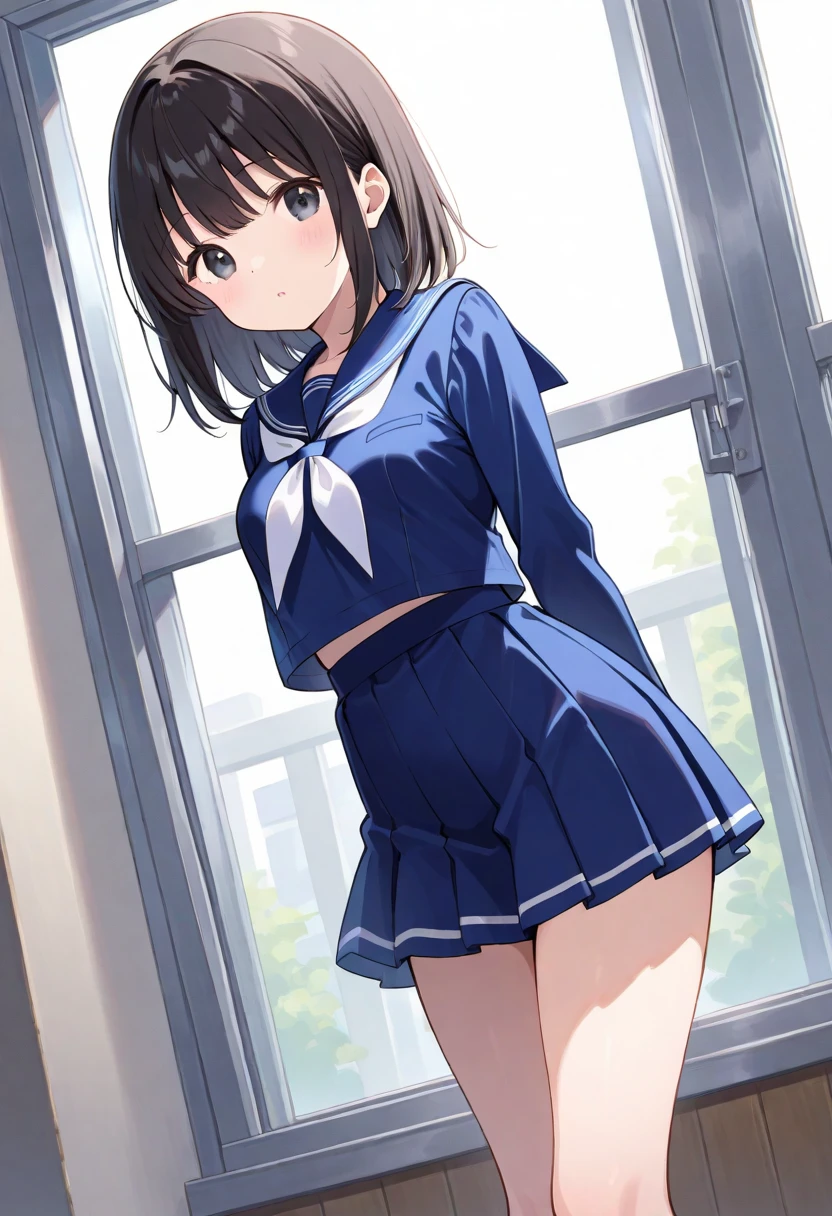 One girl,Nozomi、Gentle expression、smile、School、uniform、skirt、panty shot、Cute pose、Cute composition、A complete depiction of the human body、masterpiece, Highest quality, Game CG, ultra detailed、highres、extremely detailed CG