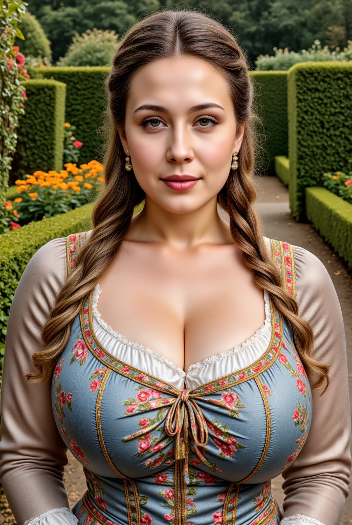 hyperrealism, (photorealistic:1.2), (photorealistic light:1.3), masterpiece, best quality, perfect detail, professional photo, realistic photo, raw photo, realistic style, detailed face, Russian nesting doll, thick braid, long eyelashes, rosy cheeks, curvy physique, huge breasts, headscarf, red sundress, neckline, (Russian folk sundress: 1.3), standing, black background, Russian theme.