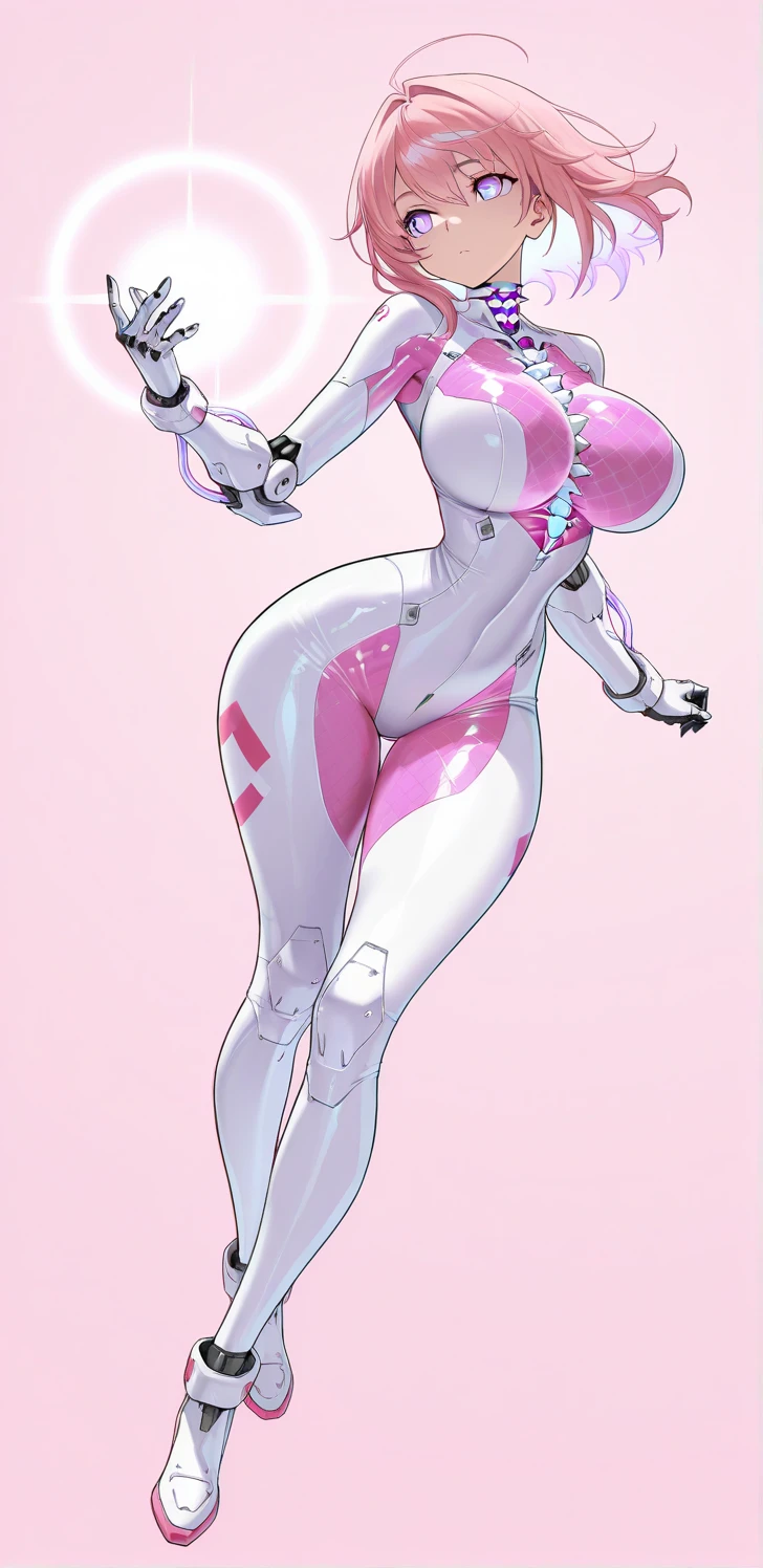 (best quality,4k,8k,highres,masterpiece:1.2),ultra-detailed,(realistic,photorealistic,photo-realistic:1.37), ((arcee)), character,ultra-fine painting,sharp focus,physically-based rendering,extreme detail description,professional, ((arcee aesthetic)), defined cheekbones, high cheekbones, illustration, ((muscular:1.3)), ((pink:1.4)), (gigantic breasts:1.7) , white body, ((detailed face:1.4)), (Arcee), Arafed Mujer con un traje futurista posando para una foto, (detailed face), defined cheekbones, (puffy lips), (white sclera), en armadura futurista blanca, girl in mecha cyber armor, (helmet covers forehead), full lips, (pink and white color scheme), large shoulders, large ass, ((ass air bags)), (ass cleavage), Renderizado del motor irreal + una diosa, Armadura cyborg de porcelana, Armadura blanca brillante, (pink and white aesthetic), (gigantic breasts), slim waist, cybernetic abs, ((pink face)), cuerpo cyborg ginoide, (aletta ocean face), Hermosa y atractiva cyborg femenina, Diferentes cibertrajes, Hermosa cyborg hembra, Hermosa chica blanca cyborg, Con armadura futurista, Perfecto cyborg hembra