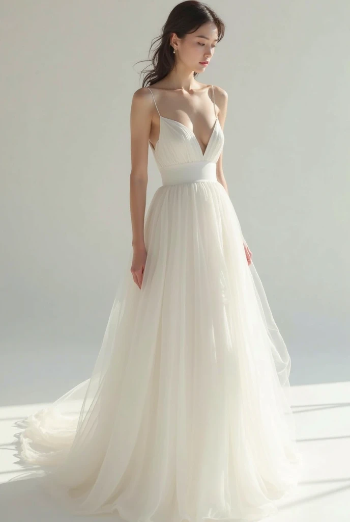 white silk dress