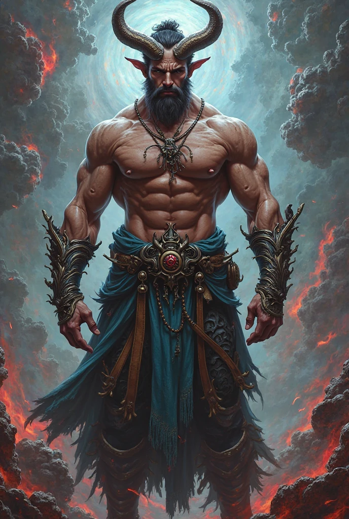 The Greek god Hades with large muscles