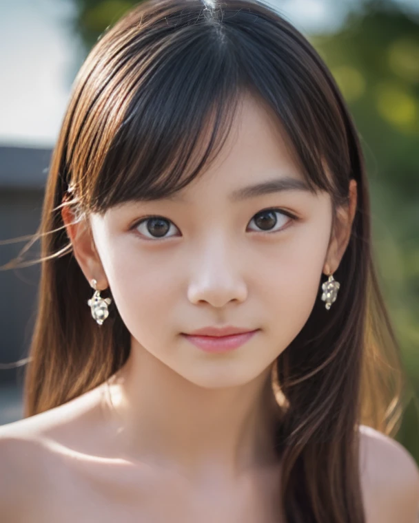 masutepiece, Best Quality, 8K, 15yo student, Teen, Raw photo, absurderes, award winning portrait, Solo, Night, neons, Idol face, violaceaess, gardeniass, Delicate girl, Upper body, Digital SLR, Looking at Viewer, Candid, Sophisticated, zora々Right, Thin arms, Professional Lighting, Film grain, chromatic abberation, (Eyes and faces with detailed:1.0), (Bokeh:1.1)