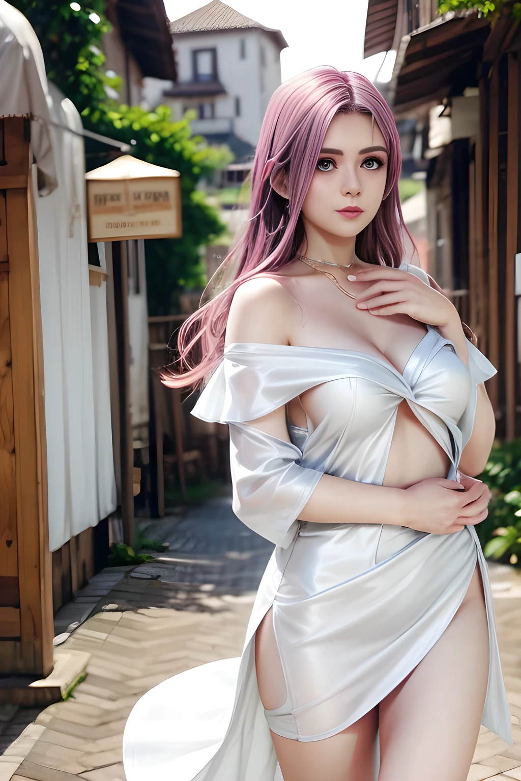 (logo、masterpiece、8k、table top、RAW photo、wonderful、最high quality、Photorealistic and hvery detailed CG integrated 8k wallpaper、high quality、very detailed、Narrative poem、particle effects、dynamic effects、written boundary depth、cinematic light、Lens flare、ray tracing)、fantasy、 (1 beautiful woman、light pink hair、beautiful face、real face、beautiful detailed eyes、beautiful skin、woman dancing gracefully:1.7、woman dancing gracefully:1.7)、Hair flutters in Wind、hair bouncey hair dances in the wind、hair jump、halter neck、leather pants、leather jacket、silver earrings、night、Wind、darkness、snow and hoarfrost、very cold winter day、snow-capped mountainや森、hoarfrost、snow-capped mountain々、The beauty and brilliance of frost-covered trees、Serenity and beauty meadow of ice and snow world、vast land、Lakeside、wonderful scenery、Beautiful natural wind scenery、night sky、Wind、cherry blossoms、cherry blossomsの花びらが舞っている、SakuraFubuki、falling petals