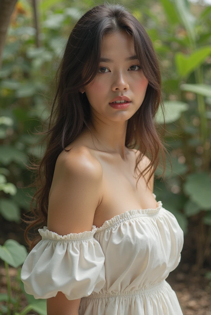 solo,1girl of (20 yo),20 years old girl,young,aged down,
(parted lips),light smile,(thighhighs),
jin clothing,jinstyle,outdoors,(looking at viewer:1.3),see-through,(light blush),
detailed eyes,(intricate:1.05),(looking at viewer),(shiny skin,skindentation),wide angle,
hanfu,
shiny skin, skindentation, best quality, ultra high res, (photorealistic:1.4),