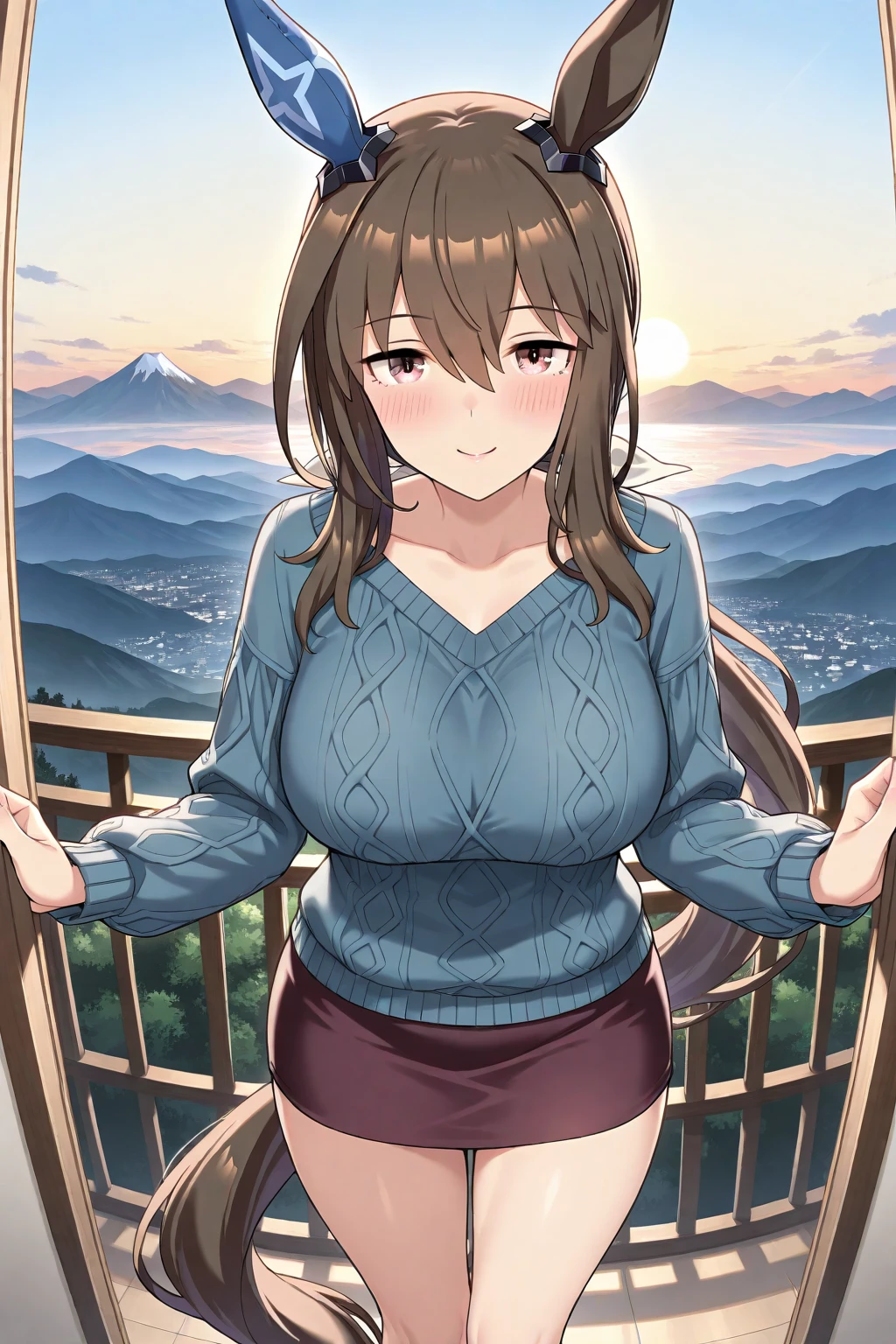 attractive korean woman, ripped muscle, muscular body, small breast, pale skin, smile(blush), nude, cross necklace, sixpack abs, [ultra detailed skin:1.2], brown hair, long wavy hair, 8k uhd, ?????, full body, crowd, public, snow, standing,
