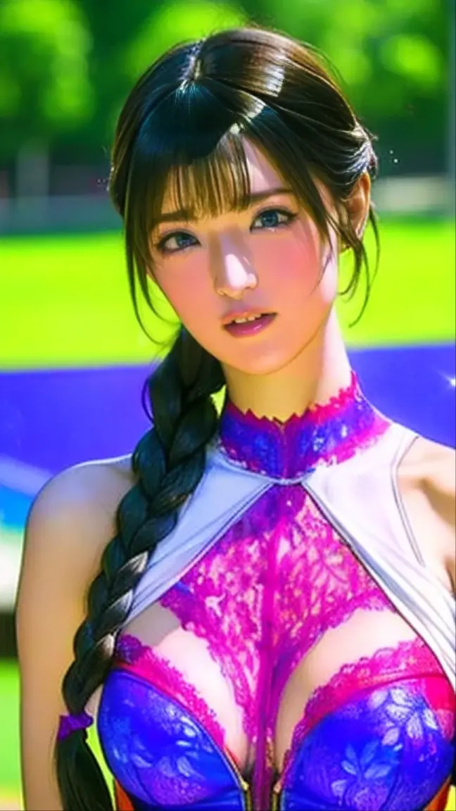 best quality, ultra high res, (photorealistic:1.4), detailed shiny skin,ulzzang-6500, makima \(chainsaw man\), (red hair)+(long braided hair)+(bangs),yello_eyes,(necktie),delicate breasts,((naked)),small,big breasts,(smiling),facing front,