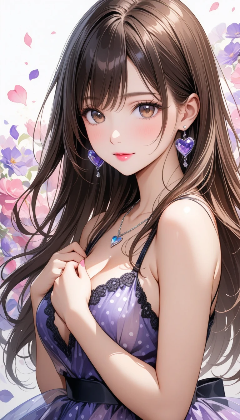 nsfw,8K,masterpiece,highest quality,dynamic pose,beautiful woman with long hair,smile:1.6, educated woman, beautiful japanese woman, Gorgeous Japan Girl,cute actress, Cute girl - well-groomed face, Female actress,slim,sexy,watercolor paitingium\)、pretty background
