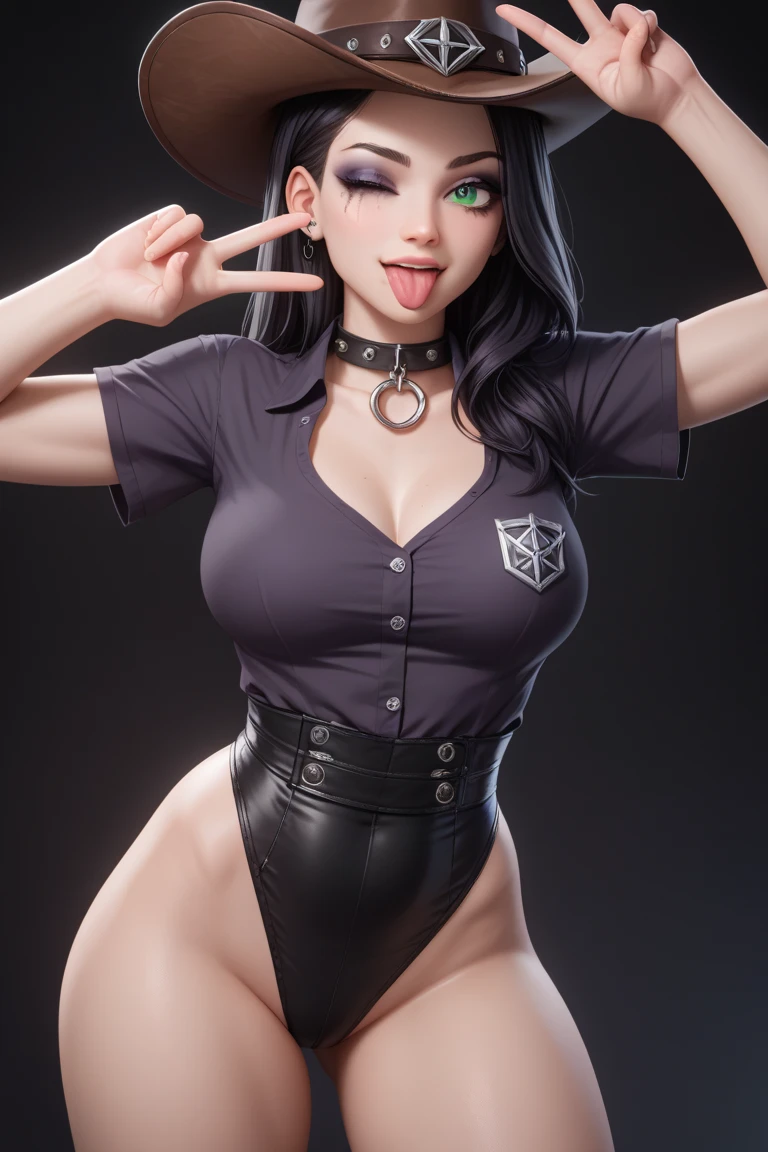 Artgerm (Stanley Lau) style, masterpiece, gothic aesthetic, dream atmosphere, ultra realistic, 16k, best quality, absurdres, perfect anatomy, 1girl, goth brunette, voluminous silky hair, cute hair fringe, goth makeup, realistic turquoise eyes (intense look). pale-white skin (highlighted), realistic shading, solo, Caera, realistic blue eyes, black t-shirt, small natural breasts cleavage, proportional hips, thick thighs, thick legs, black mini skirt, tights (realistic textures), pretty seductive, upper body, beautiful girl, happy, inside a (neon pastel lights) modern house, different poses at different angles, blurred background, cinematic, Photorealistic,