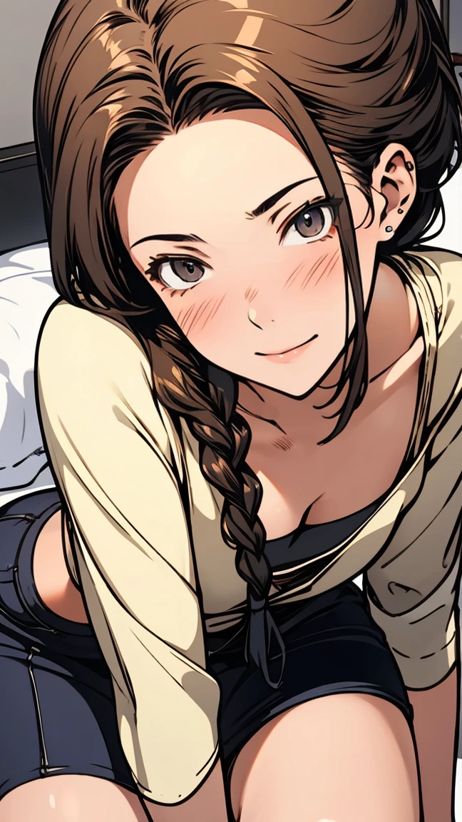 (((masterpiece, best quality, ultra highres, 1 girl, solo, no background))), super detailed skin and face and eyes and finger, young delicate girl, cute girl, very cute japanese woman, small breasts:1.5, skinny, light brown hair, white background, very short pixie hair, cowboy shot, Generate with illustrations, Various expressions, Various poses, Please draw the entire character within the frame, ensuring that the head, arms, and legs are not cut off. The background should be simple, with the character positioned centrally, outline, anime, 2d, comic, boyish, cosplay, bodysuit, spread legs,On all fours ,sharp_eyes,
